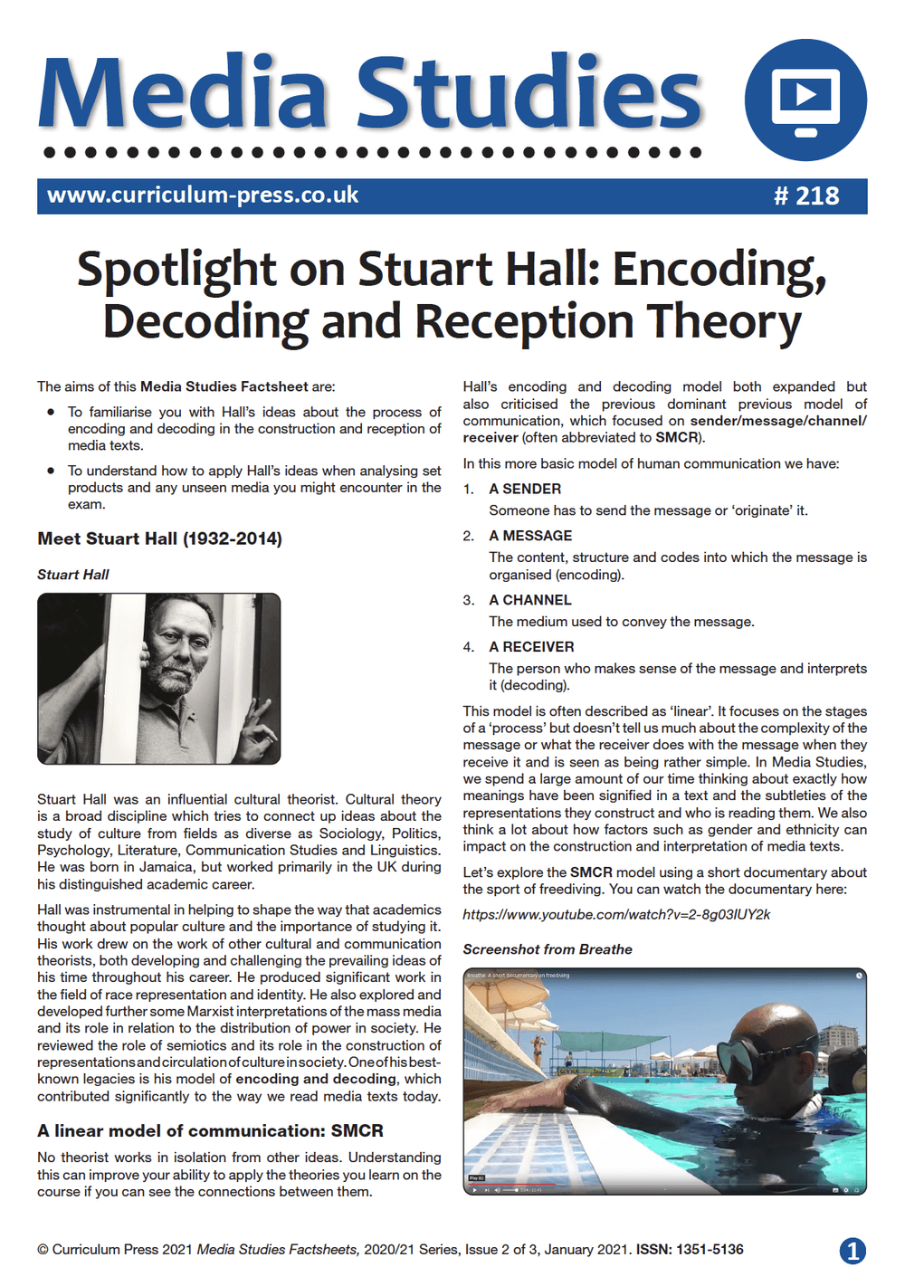 Spotlight on Stuart Hall: Encoding, Decoding and Reception Theory ...