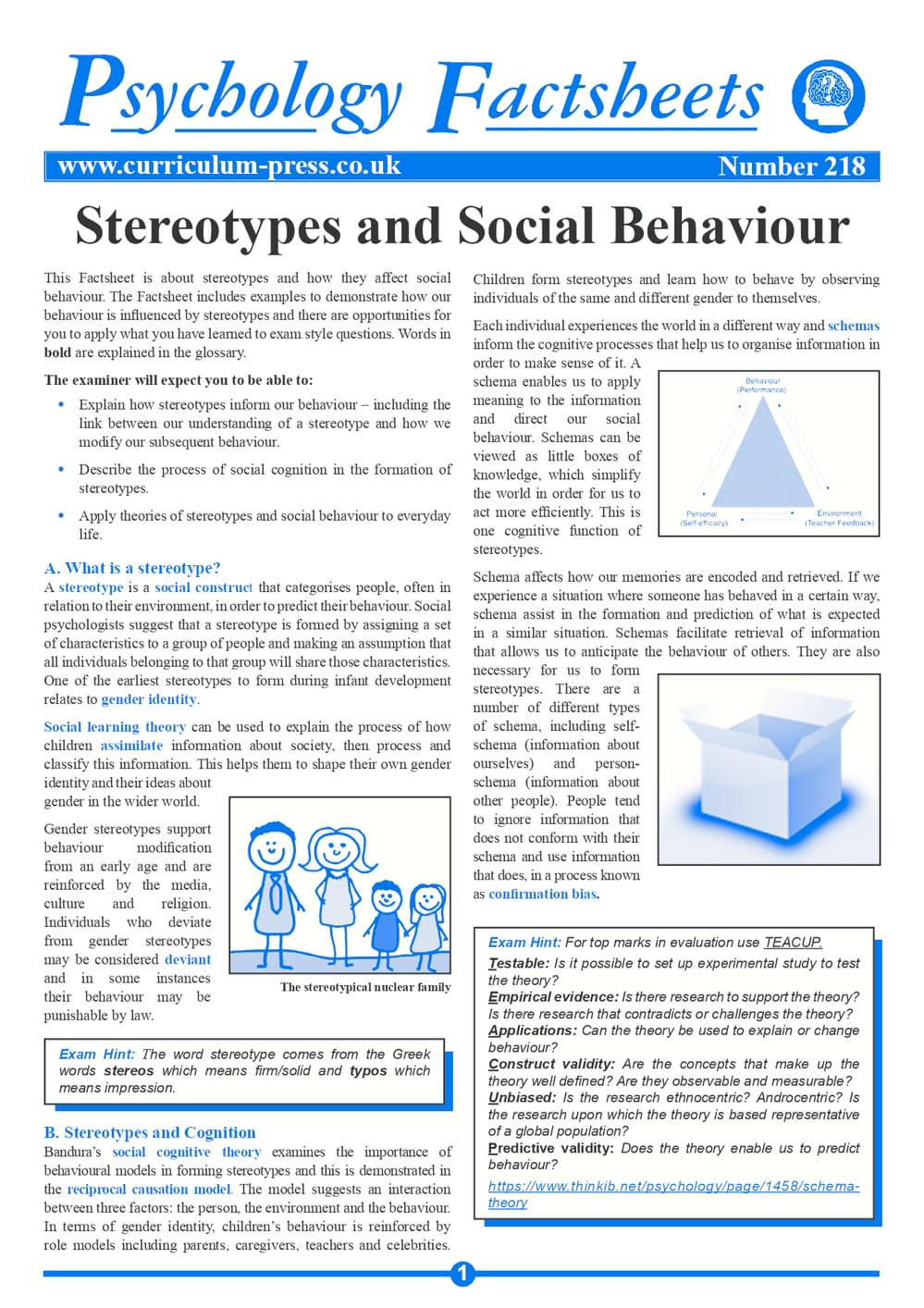 218 Stereotypes And Social Behaviour