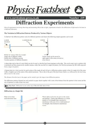 Diffraction Experiments - Curriculum Press