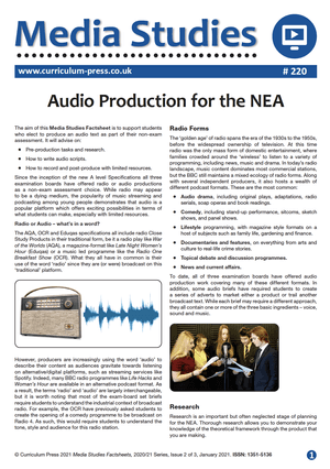220 Audio Production for the NEA