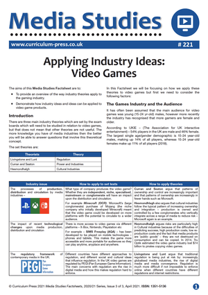 221 Applying Industry Ideas to Video Games