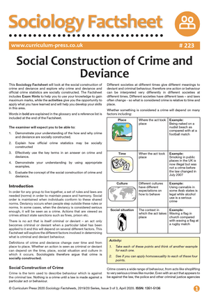 223 Social Construction of Crime and Deviance