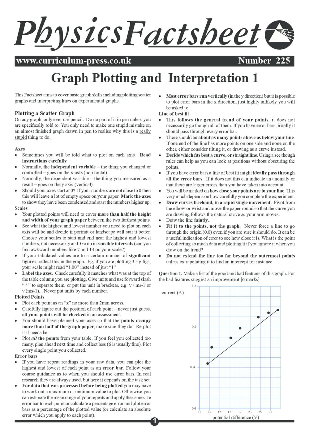 Graph Plotting Engineering Graph Plotting and Interpretation 1 - Curriculum Press
