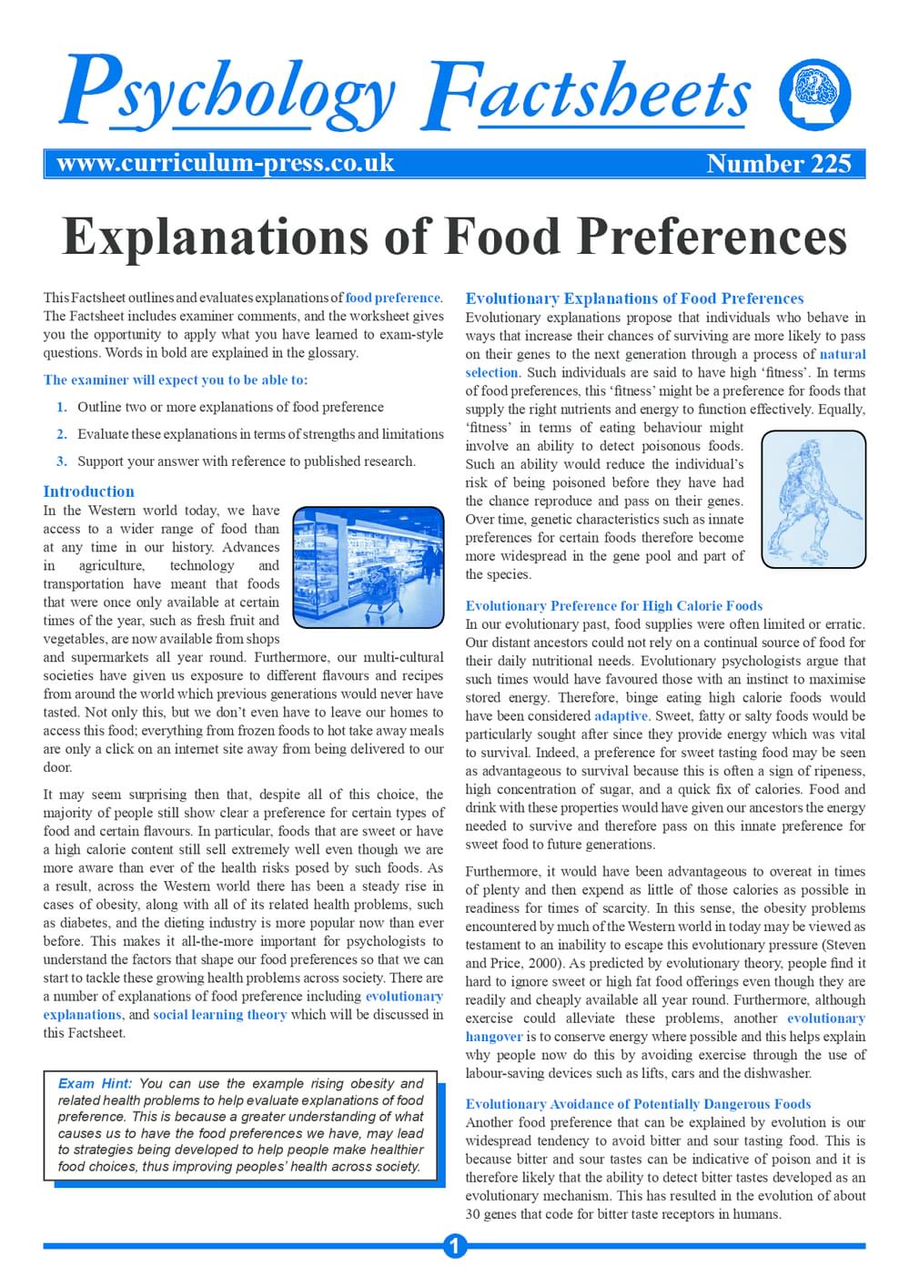 225 Explanations Of Food Preferences