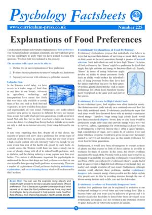225 Explanations Of Food Preferences