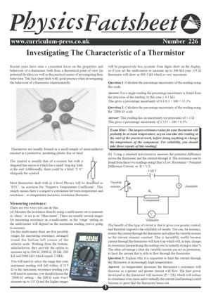 226 Characteristics Of A Thermistor