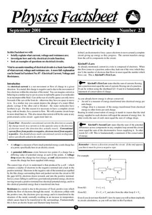 23 Circuit Electricity I