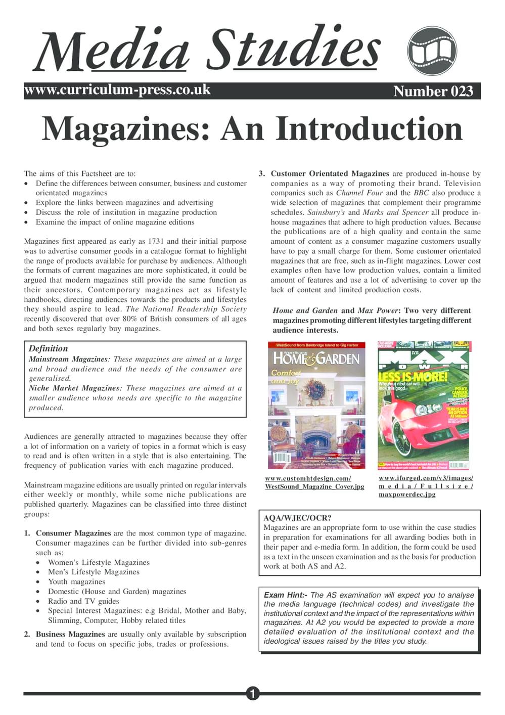 Curriculum Press - Magazines: An Introduction