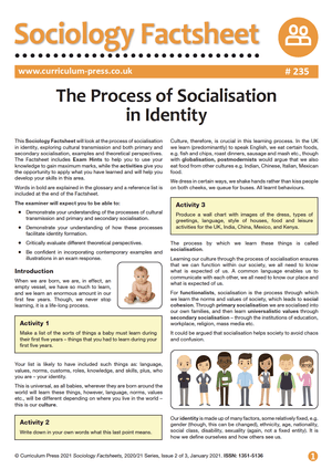 235 The Process of Socialisation in Identity