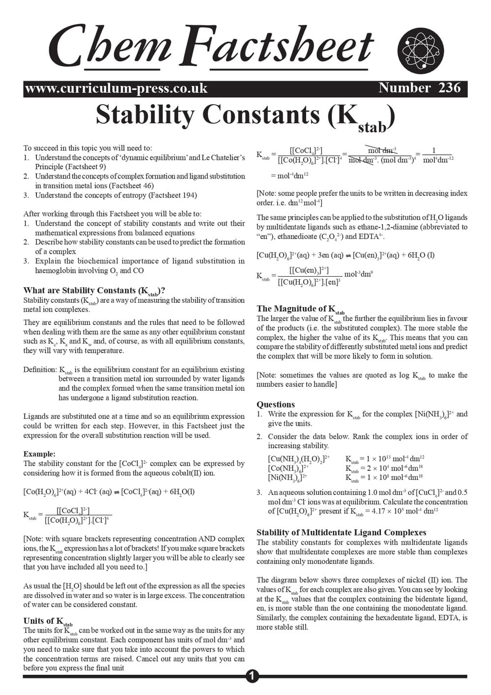 236 Stability Constants