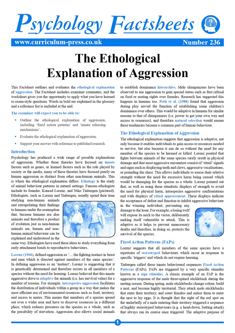236 Ethological Explanation Of Aggression V2