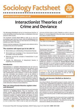 238 Interactionist Theories of Crime and Deviance