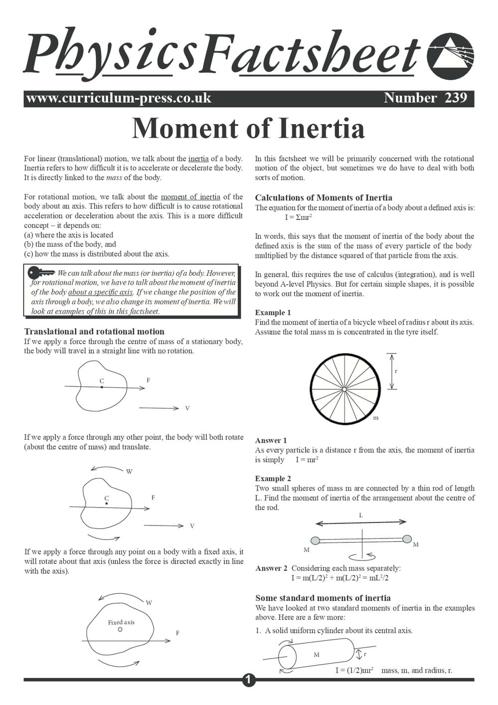 239 Moment Of Inertia