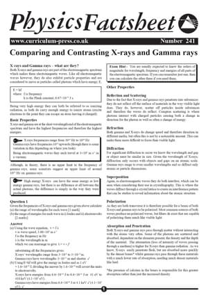 241 X Rays And Gamma Rays