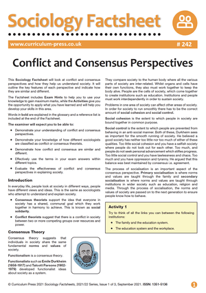 242 Conflict and Consensus Perspectives