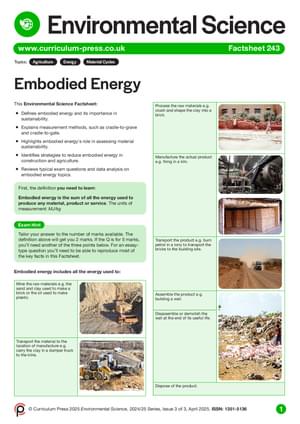 Embodied Energy - Curriculum Press