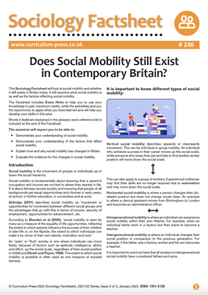 246 Does Social Mobility Still Exist in Contemporary Britain