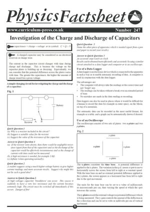 247 Charge And Discharge Of Capacitors