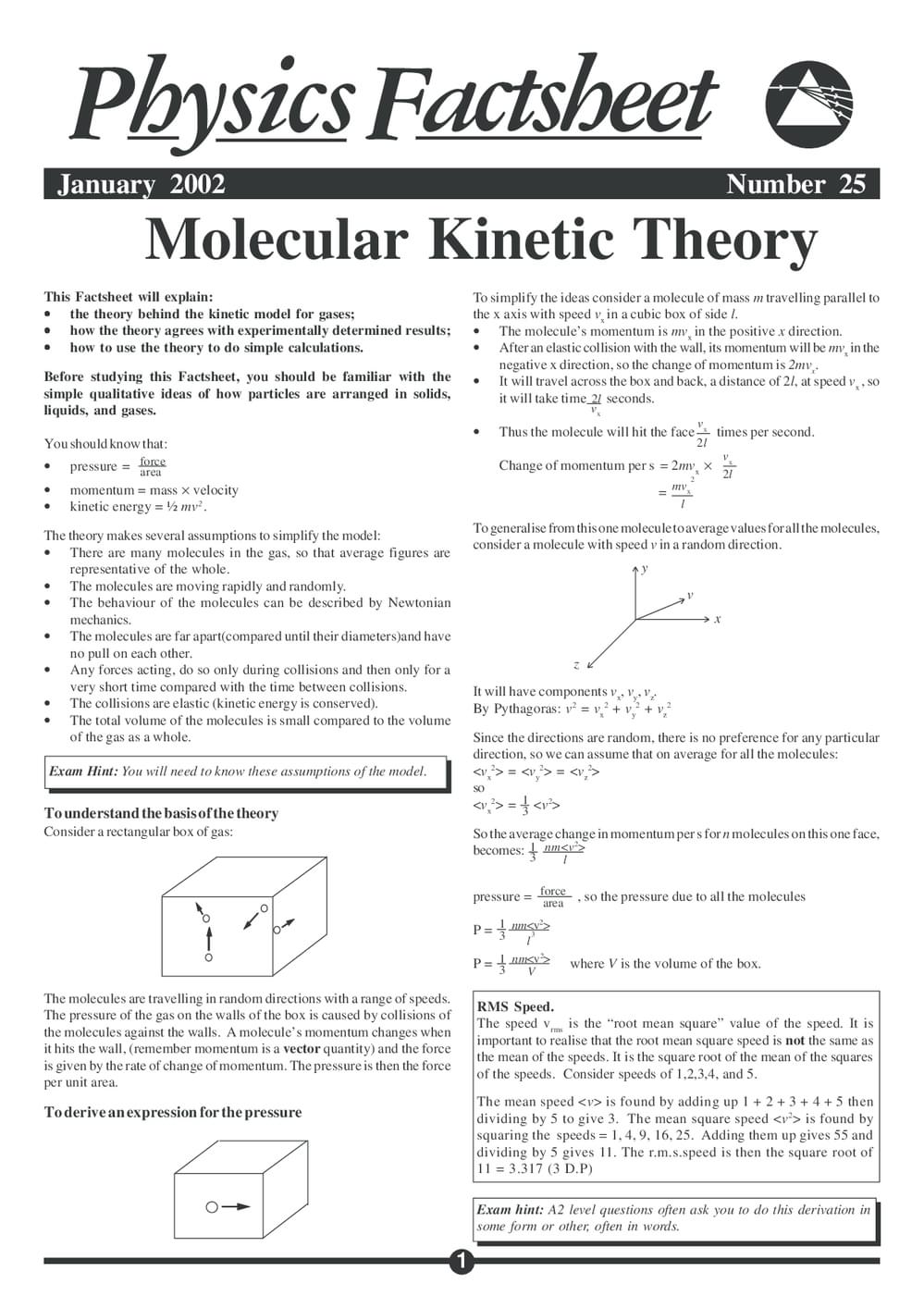 25 Molecular Kinetic Theory