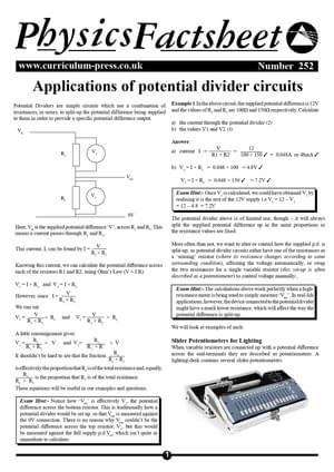 252 Applications Of Potential Divider Circuits