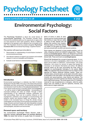 252 Environmental Psychology Social Factors