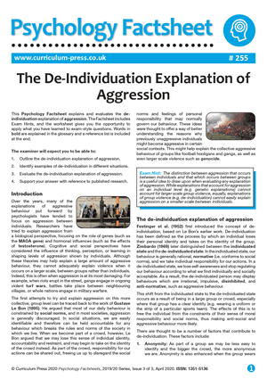 255 The De Individuation Explanation of Aggression