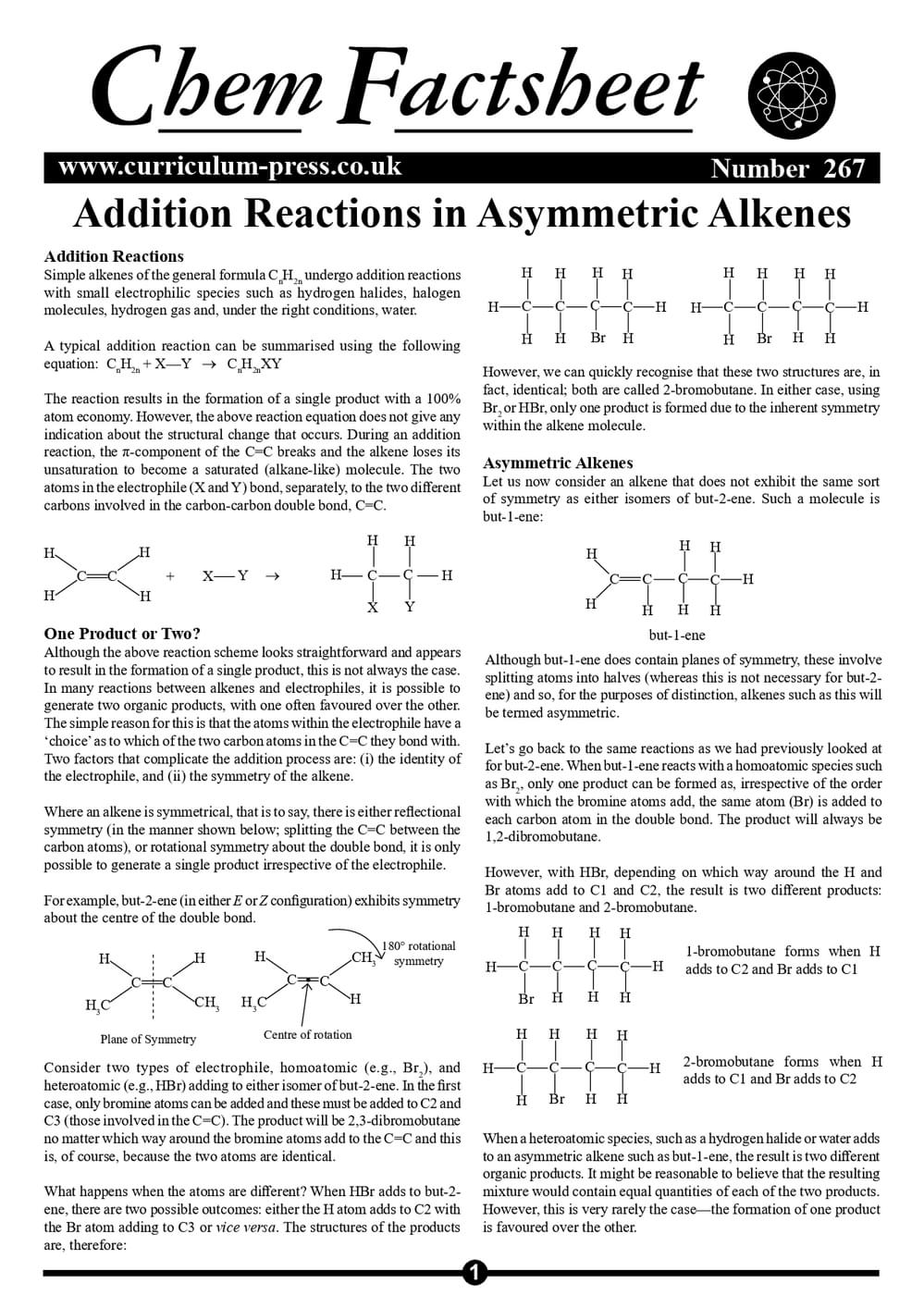 267 Addition Reactions   Asymmetric Alkenes