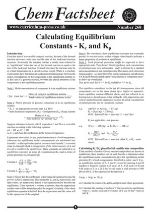 268 Calculating Equilibrium Constants