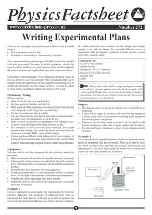 272 Writing Experimental Plans