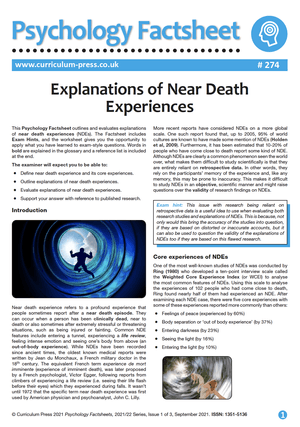 274 Explanations of Near Death Experiences