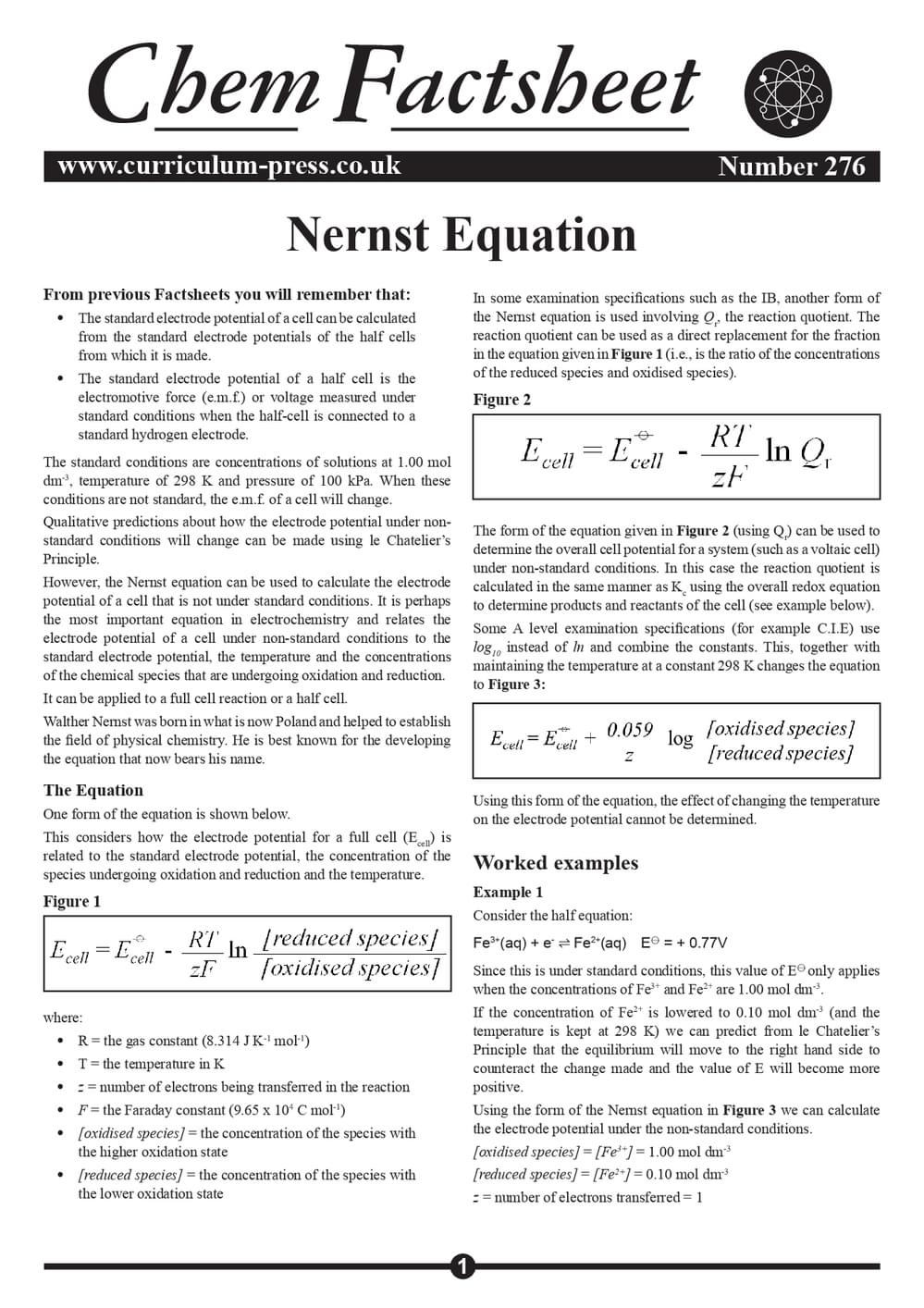 276 Nernst Equation