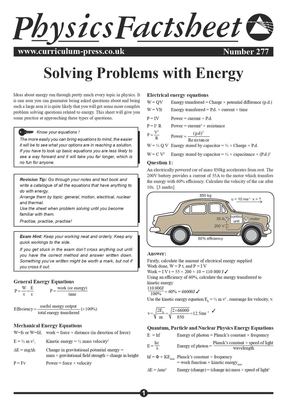 277 Solving Problems With Energy