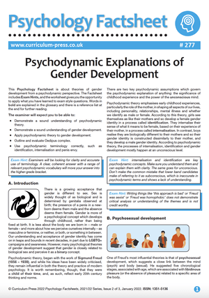 277 Psychodynamic Explanations of Gender Development