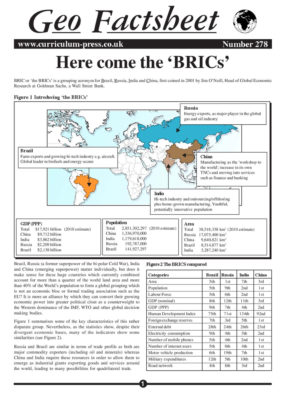 Here Come the ‘BRICs’ - Curriculum Press