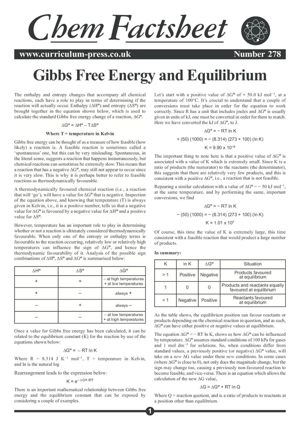 278 Gibbs Equilibrium