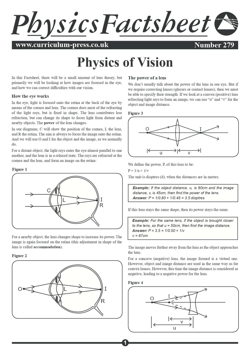 Physics of Vision - Curriculum Press