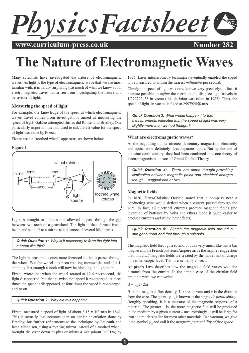 282 Electromagnetic Waves