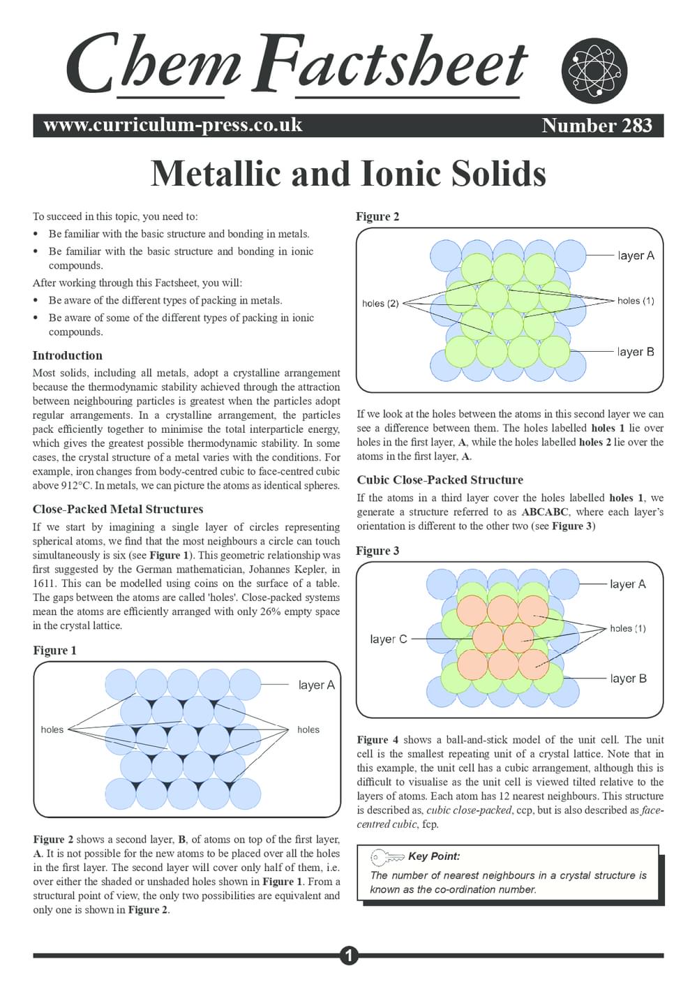 Metallc Solids Metallic and Ionic Solids - Curriculum Press