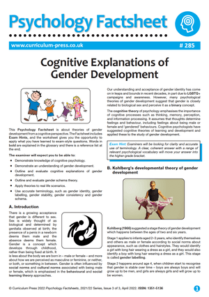 285 Cognitive Explanations of Gender Development