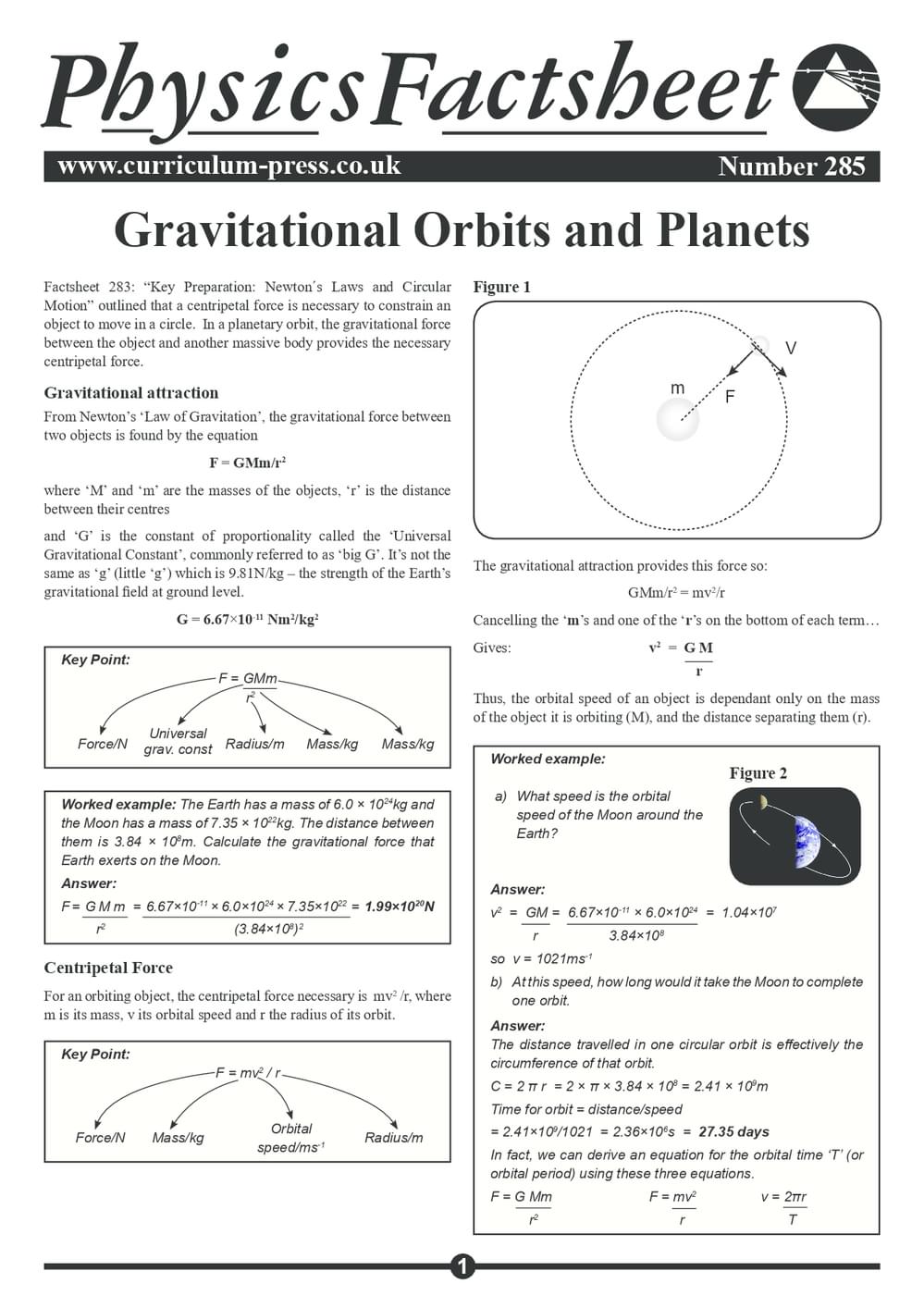 285 Gravitation And Planetary Orbits
