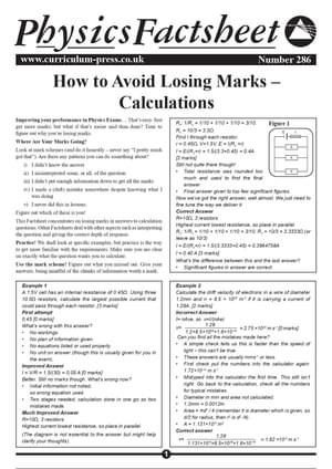 286 How To Avoid Losing Marks – Calculations
