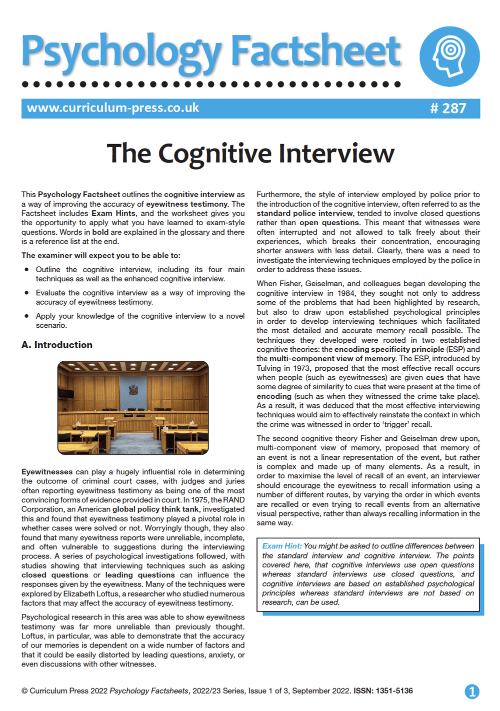 Cogitive Interview The Cognitive Interview - Curriculum Press