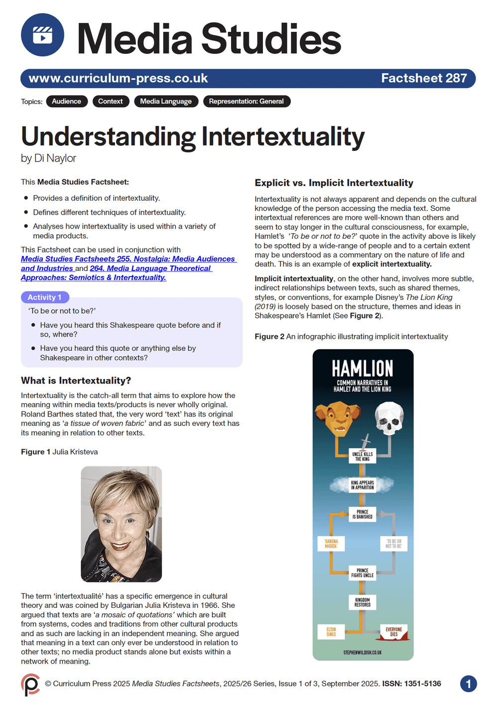 Intertextual Path Understanding Intertextuality - Curriculum Press