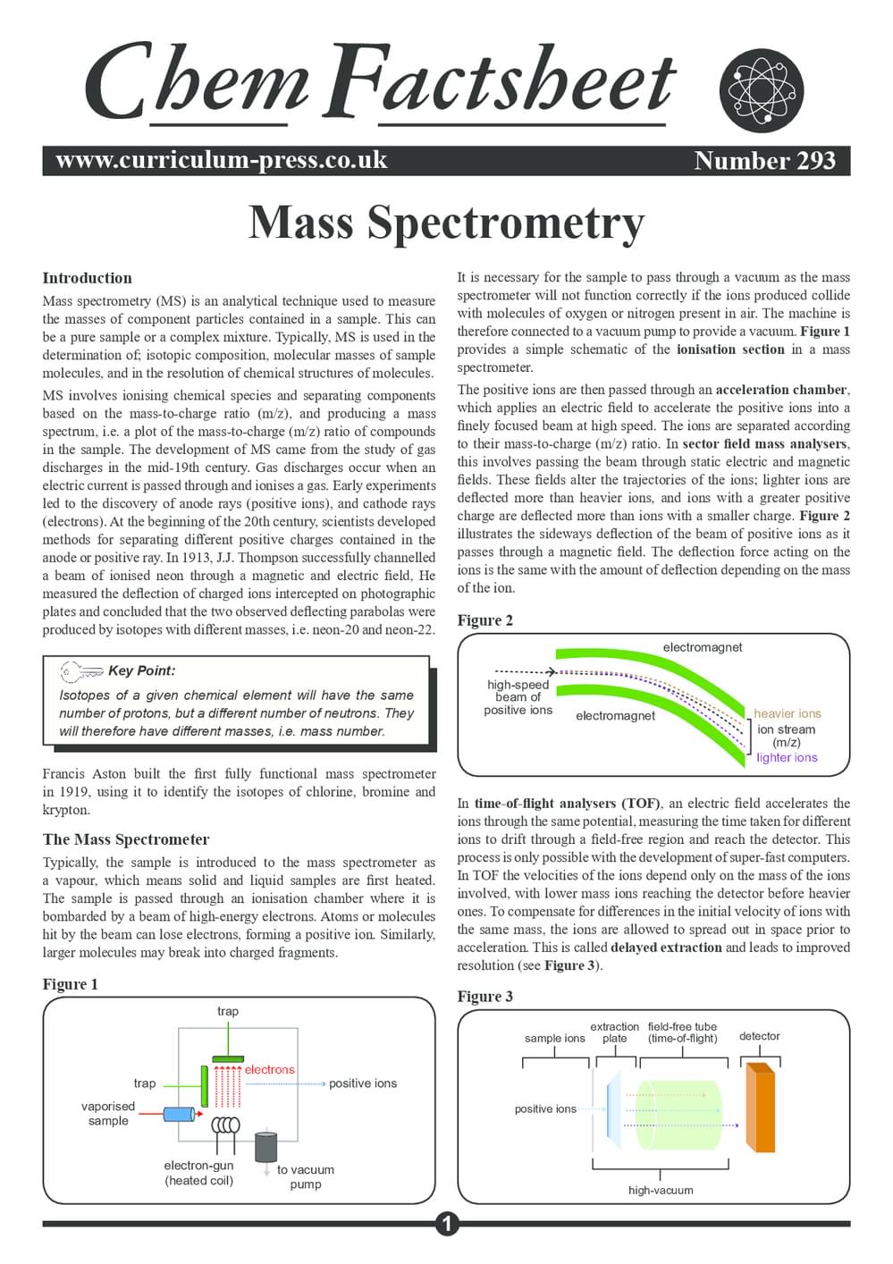 Mass Study.pdf Mass Spectrometry - Curriculum Press