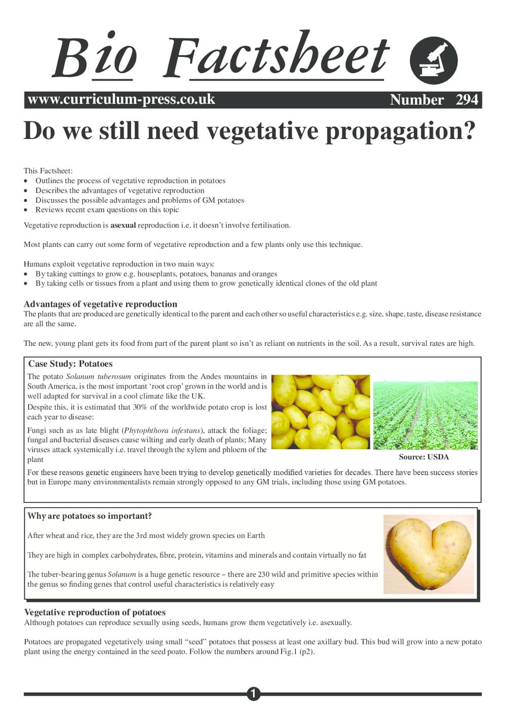 294 Vegetative Propogation