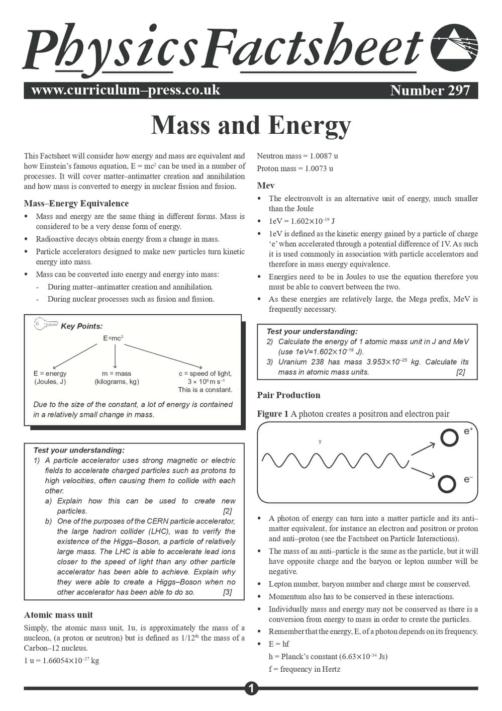 297 Mass And Energy