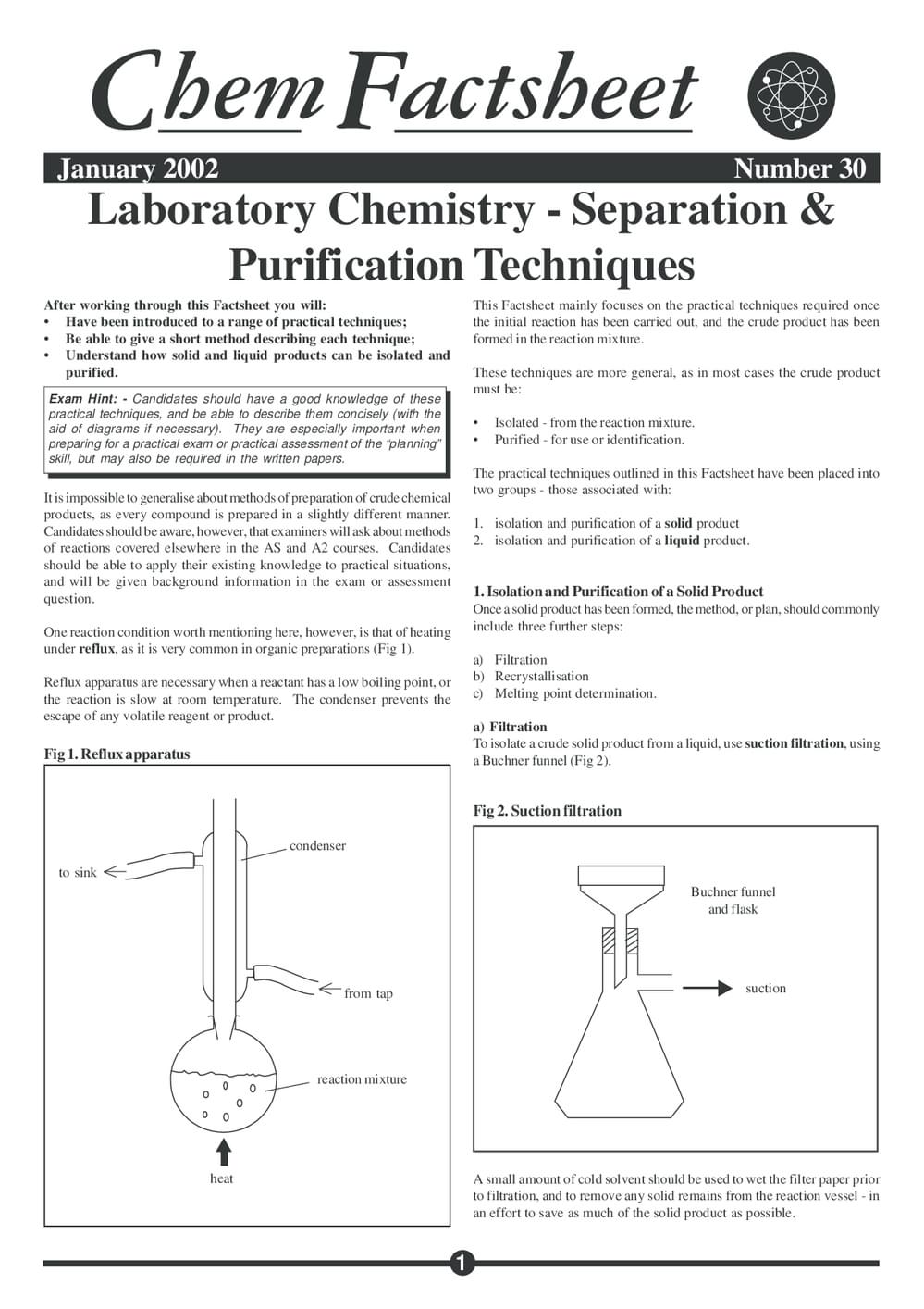 Laboratory Chemistry – Separation and Purification Techniques ...