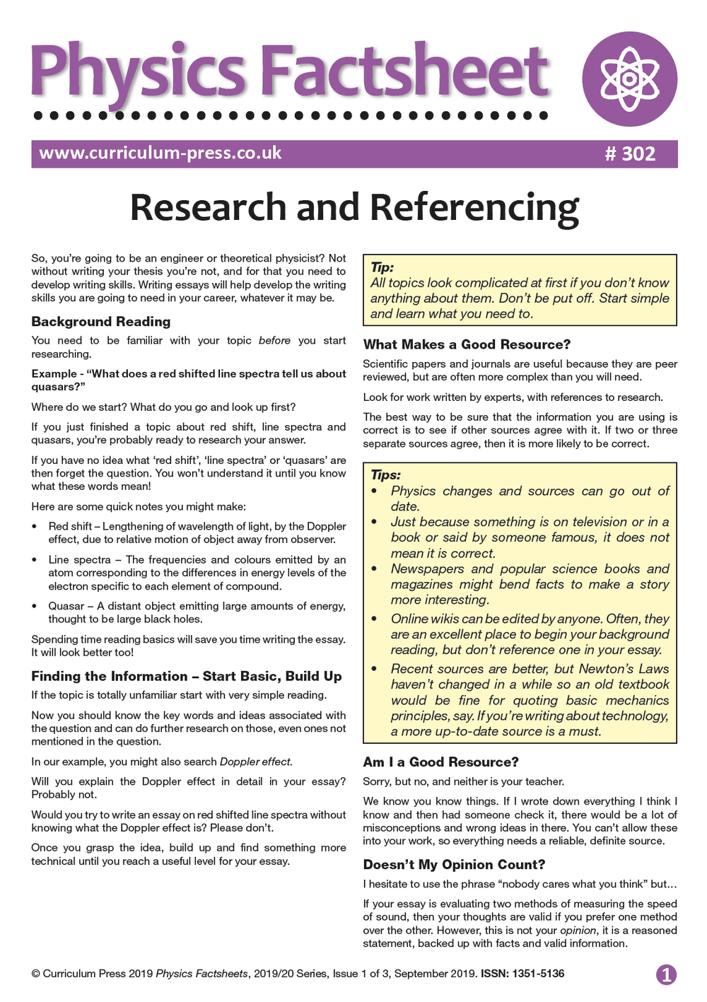 Research Study Reference Research and Referencing - Curriculum Press