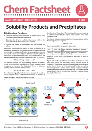 304 Solubilty Products and Precipitates v2