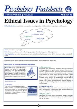 31 Ethical Issues